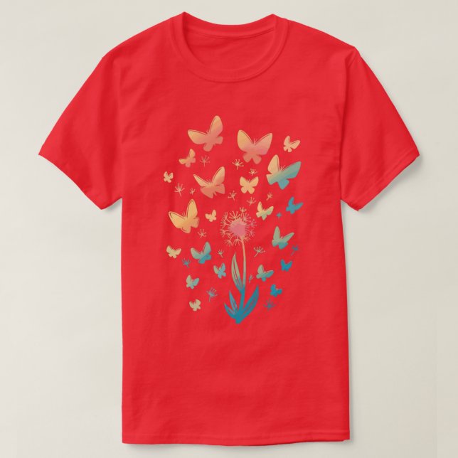 Butterfly Lover Monarch Butterfly Art Pattern Inse T Shirt (Design framsida)