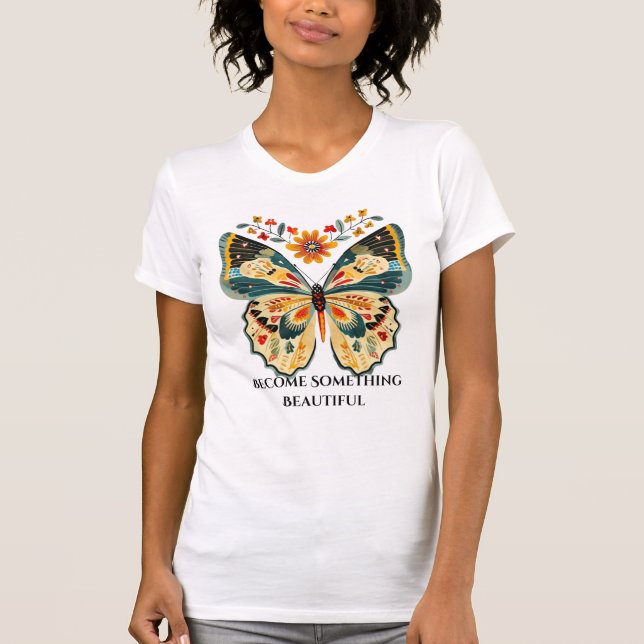 Butterfly Lovers Boho Art Boho Graphic Insect  T Shirt (Framsida)
