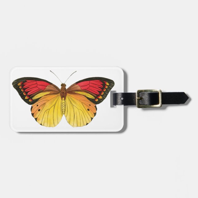 Butterfly Luggage Tag Bagagebricka (Horisontell Framsida)