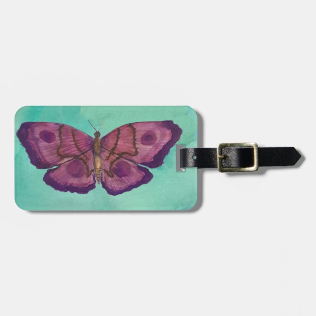 Butterfly Luggage Tag Bagagebricka (Horisontell Framsida)
