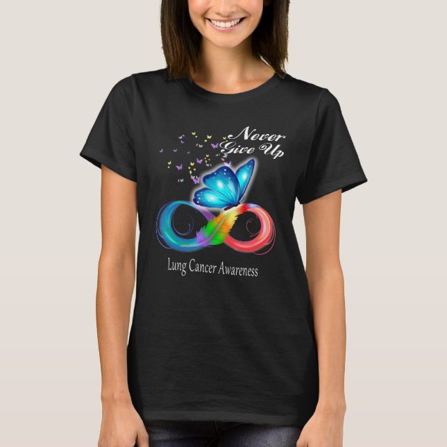 Butterfly Lung Cancer Awareness T Shirt (Framsida)