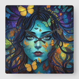 Butterfly Maid Fyrkantig Klocka