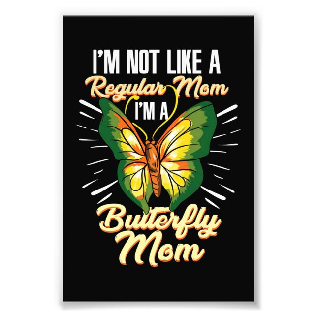 Butterfly Mamma Gift, Mamma Birthday Gift, Mors da Fototryck (Framsidan)