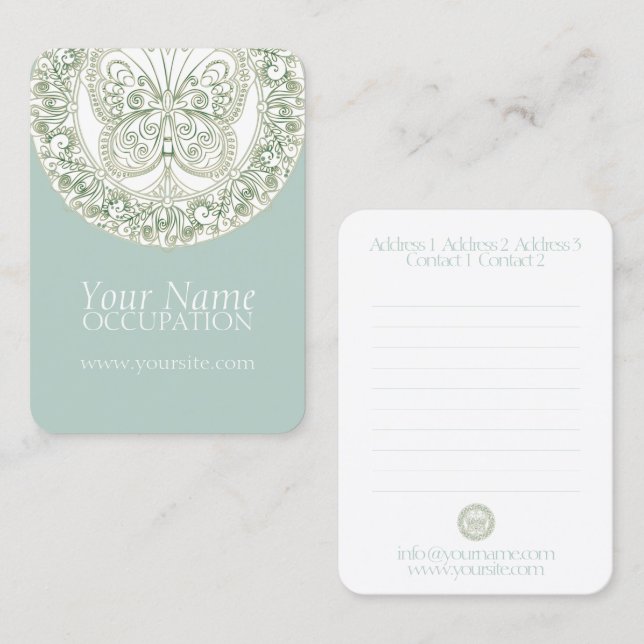 Butterfly Mandala - Affärskort Visitkort (Fram/baksida)