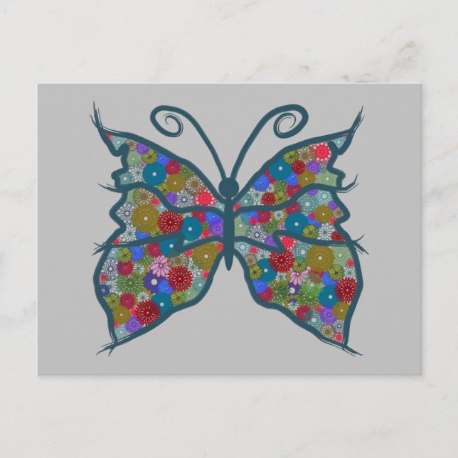 Butterfly - Mandala. "Behålla Skapar" - Samling. Vykort (Framsida)