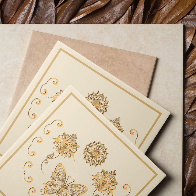 Butterfly Mandala Decorative Tile Kakelplatta (Skapare uppladdad)