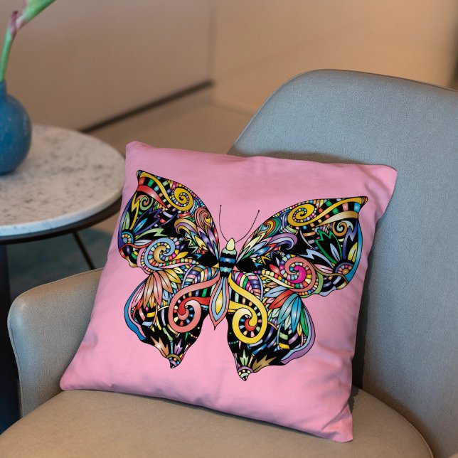 Butterfly Mandala Kudde (Skapare uppladdad)