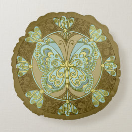 Butterfly Mandala - Pillow Rund Kudde