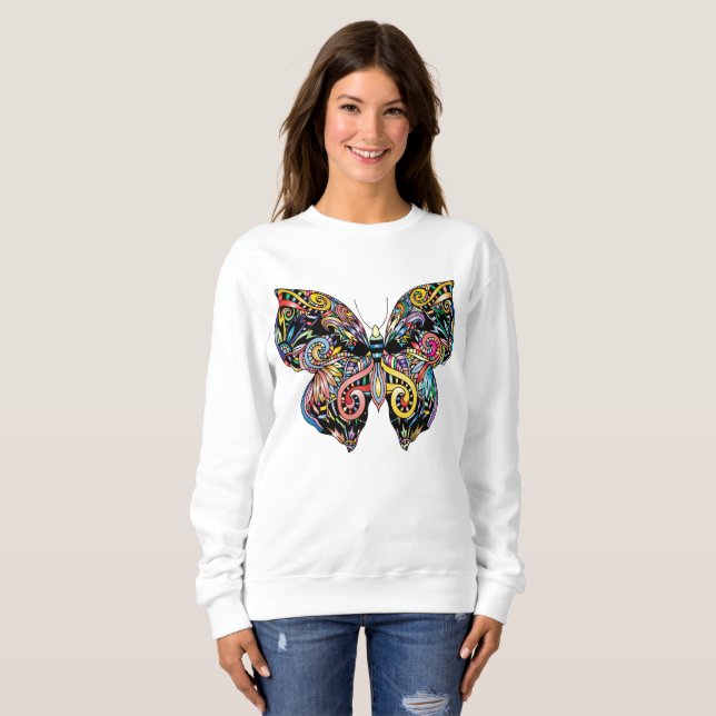Butterfly Mandala T Shirt (Hel framsida)
