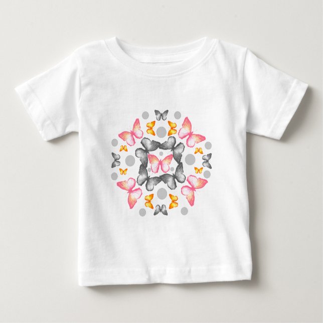 Butterfly Mandala T Shirt (Framsida)