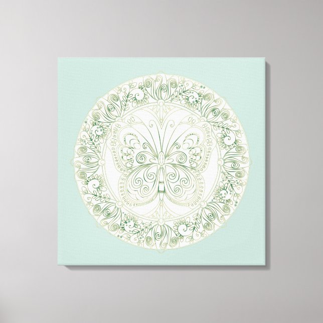 Butterfly Mandala - Wrapped Canvas (Framsida)