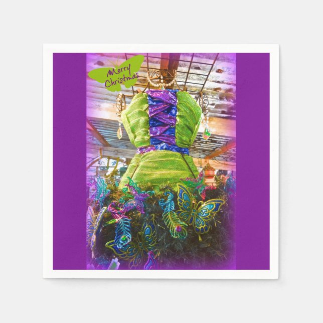 Butterfly Mannequin Dress från Julgran Pappersservett (Framsidan)