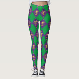 Butterfly Mardi Gras Harlequin Mönster Leggings