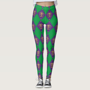 Butterfly Mardi Gras Harlequin Mönster Leggings