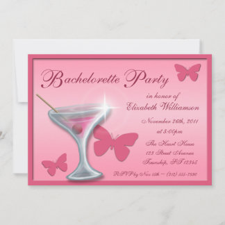 Butterfly Martini Bachelorette-partiets inbjudning Inbjudningar