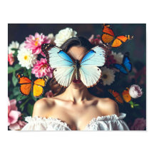 Butterfly Mask med omgivande Blommigt