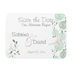 Butterfly Matcha Chrysanthemums Spara datumet Magnet