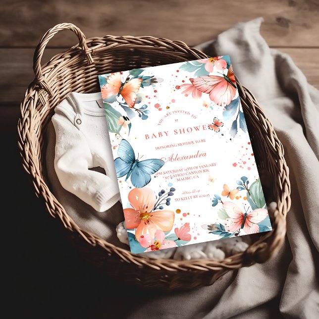 Butterfly Meadow Baby Shower Inbjudningar (Skapare uppladdad)