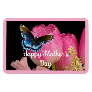 Butterfly med blommor, fotomagneot magnet