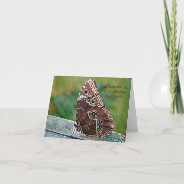 Butterfly med citat kort (Framsida)