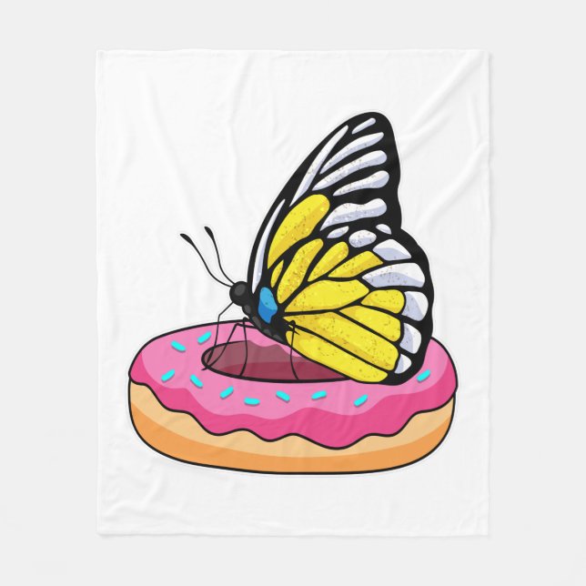 Butterfly med Donut Fleecefilt (Framsidan)