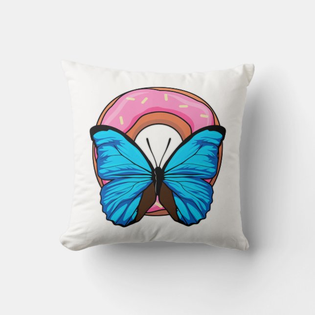 Butterfly med Donut Kudde (Framsida)