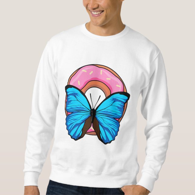 Butterfly med Donut Lång Ärmad Tröja (Framsida)