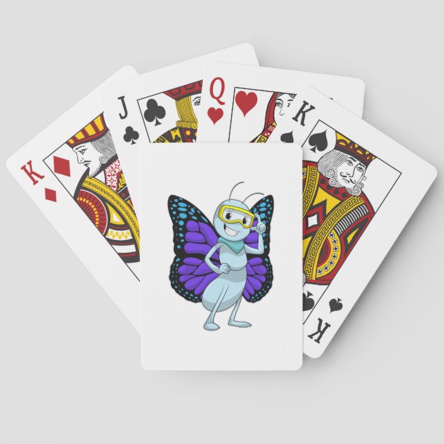 Butterfly med Goggles Casinokort (Baksidan)