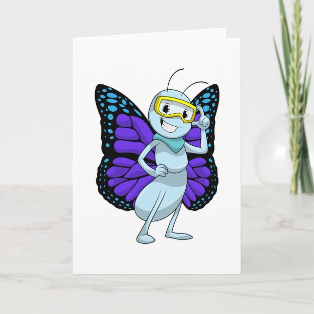 Butterfly med Goggles Kort (Framsida)
