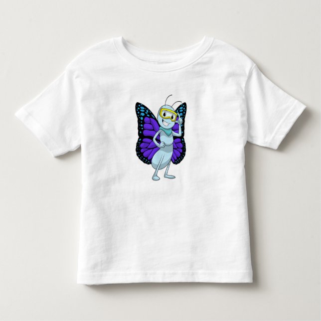 Butterfly med Goggles T Shirt (Framsida)