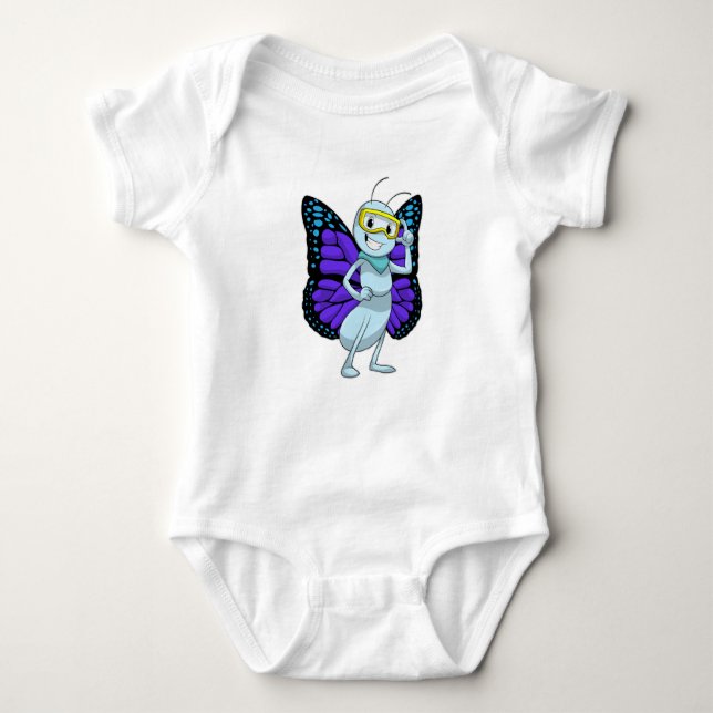 Butterfly med Goggles T Shirt (Framsida)