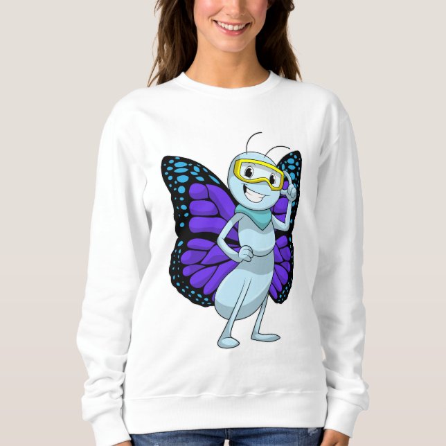 Butterfly med Goggles T Shirt (Framsida)