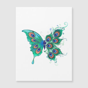 Butterfly med Grönt Peacock Feathers