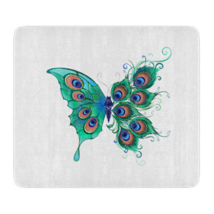 Butterfly med Grönt Peacock Feathers