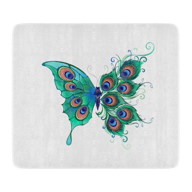 Butterfly med Grönt Peacock Feathers (Framsidan)