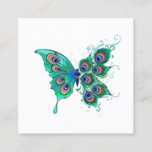 Butterfly med Grönt Peacock Feathers