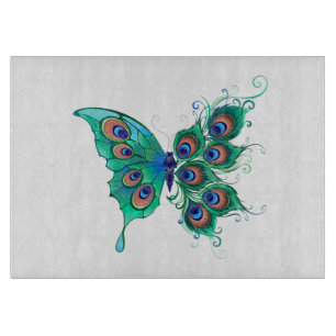 Butterfly med Grönt Peacock Feathers