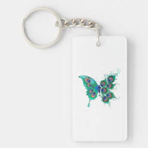 Butterfly med Grönt Peacock Feathers