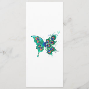Butterfly med Grönt Peacock Feathers Meny
