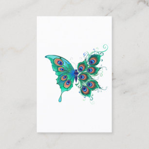 Butterfly med Grönt Peacock Feathers Rabattkort