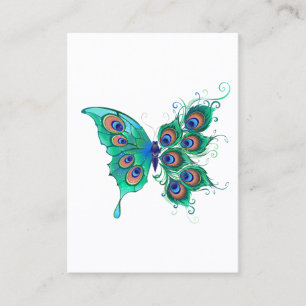 Butterfly med Grönt Peacock Feathers Rabattkort