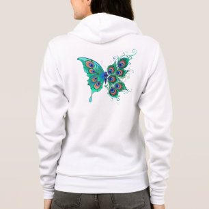 Butterfly med Grönt Peacock Feathers T Shirt