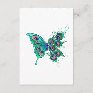 Butterfly med Grönt Peacock Feathers Tilläggskort