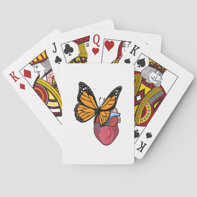 Butterfly med hjärta casinokort (Baksidan)