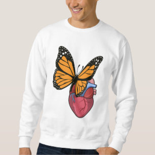 Butterfly med hjärta lång ärmad tröja