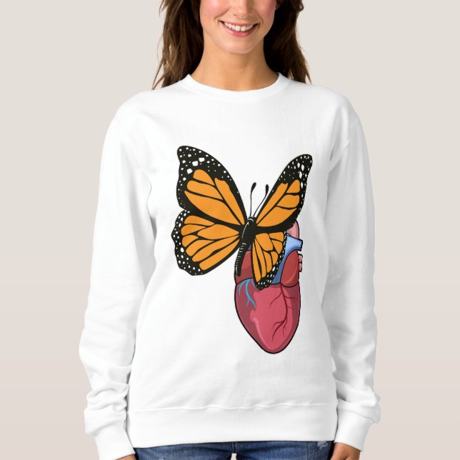 Butterfly med hjärta t shirt (Framsida)