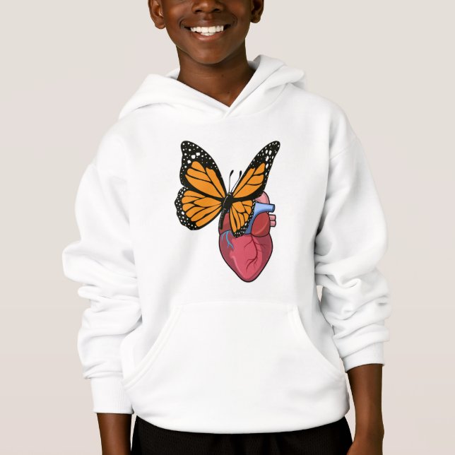 Butterfly med hjärta t shirt (Framsida)