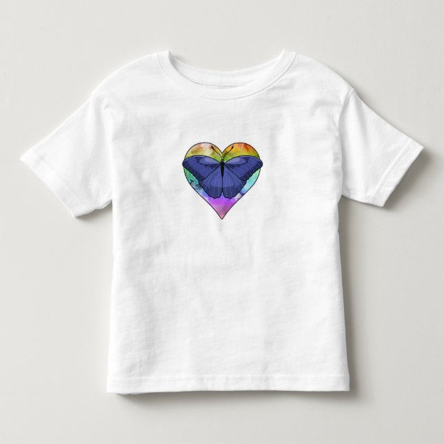 Butterfly med hjärta t shirt (Framsida)