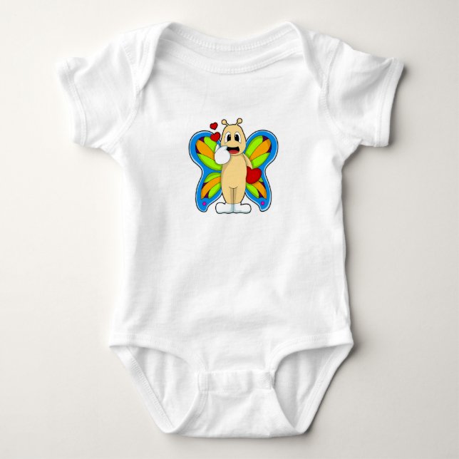 Butterfly med hjärta t shirt (Framsida)