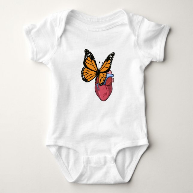 Butterfly med hjärta t shirt (Framsida)